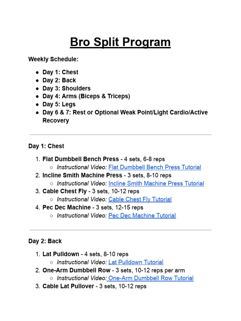 What Is the Bro Split Workout? (Bodybuilding Explained)